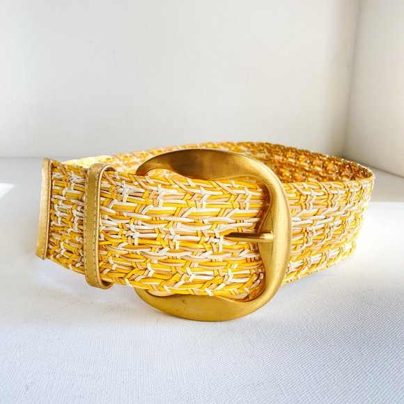 ๐ Suzi Roher Yellow & Gold Woven Belt ๐ - Picture 4 of 8